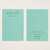 Eenvoudig Script Aqua Blue Earring Display Holder Visitekaartje (Voorkant /achterkant)