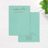 Eenvoudig Script Aqua Blue Earring Display Holder Visitekaartje (Bureau)