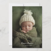 Eenvoudig Script Baby Katholieke doop Foto Goud Kaart (Voorkant)