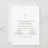 Eenvoudig Script Baby Katholieke doop Foto Goud Kaart (Achterkant)