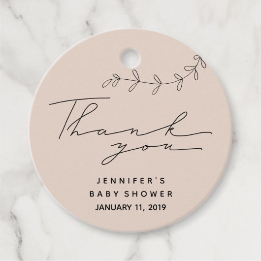 Eenvoudig Script-Baby shower Bedankjes Labels (Voorkant)