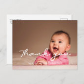 Eenvoudig script Baby shower dank u Briefkaart (Voorkant / Achterkant)