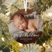 Eenvoudig script baby's eerste kerstfotofeest