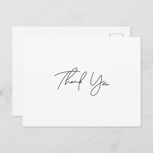 Eenvoudig script bedankt Briefkaart (Voorkant / Achterkant)