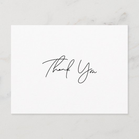 Eenvoudig script bedankt Briefkaart (Voorkant)