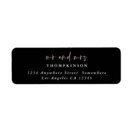 Eenvoudig Script Black Return Name Label