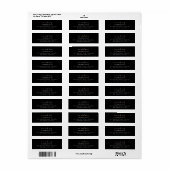 Eenvoudig Script Black Return Name Label (Full Sheet)