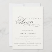 Eenvoudig Script Black White Couples Shower uitnod Bedankkaart (Voorkant)