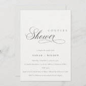 Eenvoudig Script Black White Couples Shower uitnod Bedankkaart (Voorkant / Achterkant)