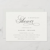 Eenvoudig Script Black White Couples Shower uitnod Bedankkaart (Voorkant / Achterkant)