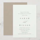 Eenvoudig script Black White Kraft Wedding Invite Bedankkaart (Voorkant / Achterkant)
