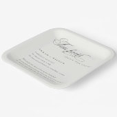 Eenvoudig Script Black White Weddenschap Facts Papieren Bordje (Gebogen)