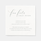 Eenvoudig Script Black White Weddenschap Facts Servet (Voorkant)