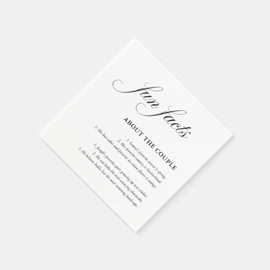 Eenvoudig Script Black White Weddenschap Facts Servet (Hoek)