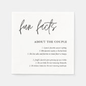 Eenvoudig Script Black White Weddenschap Facts Servet (Voorkant)