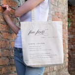 Eenvoudig Script Black White Weddenschap Facts Tote Bag<br><div class="desc">Als u nog meer aanpassingen nodig hebt,  kunt u mij op yellowfebstudio@gmail.com vrij klikken.</div>