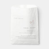 Eenvoudig Script Blush Heart Weddenschap Facts Bedankzakje (Voorkant)