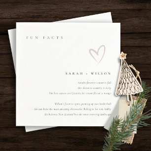 Eenvoudig Script Blush Heart Weddenschap Facts Servet