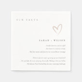 Eenvoudig Script Blush Heart Weddenschap Facts Servet (Voorkant)