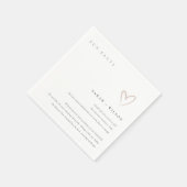 Eenvoudig Script Blush Heart Weddenschap Facts Servet (Hoek)