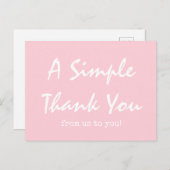 Eenvoudig Script Blush Pink Business Bedankt Briefkaart (Voorkant / Achterkant)