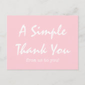 Eenvoudig Script Blush Roze Zakelijk Dank Je Briefkaart (Voorkant)