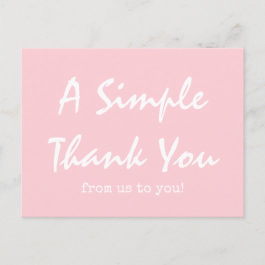 Eenvoudig Script Blush Roze Zakelijk Dank Je Briefkaart (Voorkant)