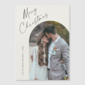 Eenvoudig Script Boho Arch Foto Kerstmagneet (Voorkant)