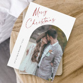 Eenvoudig script Boho Arch Kerstmis Feestdagenkaart