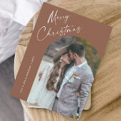 Eenvoudig script Boho Arch Kerstmis Feestdagenkaart