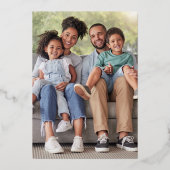 Eenvoudig Script Border Gelukkig Nieuwjaar 2026 Fo Folie Feestdagenkaart (Achterkant)