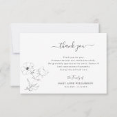 Eenvoudig script botanische begrafenis dank u nota bedankkaart (Voorkant)