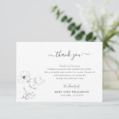 Eenvoudig script botanische begrafenis dank u nota bedankkaart (Staand voorkant)