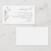 Eenvoudig script. Botanische bruiloft goed Informatiekaartje (Voorkant / Achterkant)