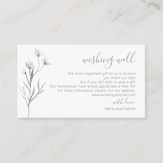 Eenvoudig script. Botanische bruiloft goed Informatiekaartje (Voorkant)