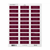 Eenvoudig Script Bourgondi Retouradres Etiket (Full Sheet)