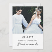 Eenvoudig script Bridesmaid bedankt je creditcard Kaart (Voorkant)