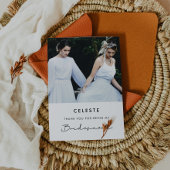 Eenvoudig script Bridesmaid bedankt je creditcard Kaart