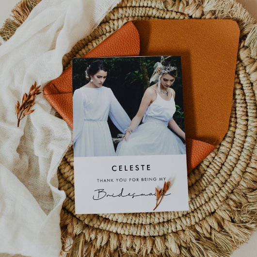 Eenvoudig script Bridesmaid bedankt je creditcard Kaart