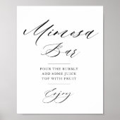 eenvoudig script bruidsshower mimosa bar bord poster (Voorkant)