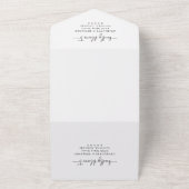 Eenvoudig script bruiloft all in one uitnodiging (Buitenkant)