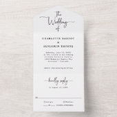Eenvoudig script bruiloft all in one uitnodiging (Binnen)