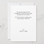 Eenvoudig script bruiloft bedankkaart (Achterkant)