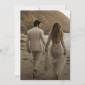 Eenvoudig script bruiloft dank u fotokaart bedankkaart (Achterkant)