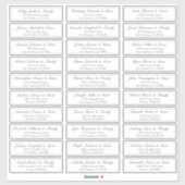 Eenvoudig script Bruiloft Gast Namen Adres Sticker (Vel)