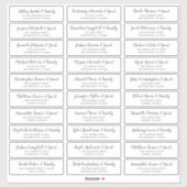 Eenvoudig script Bruiloft Gast Namen Adres Sticker (Vel)