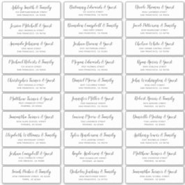 Eenvoudig script Bruiloft Gast Namen Adres Sticker