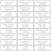 Eenvoudig script bruiloft gastadres sticker (Voorkant)