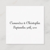 Eenvoudig script bruiloft gasten reserveringen inf informatiekaartje (Achterkant)