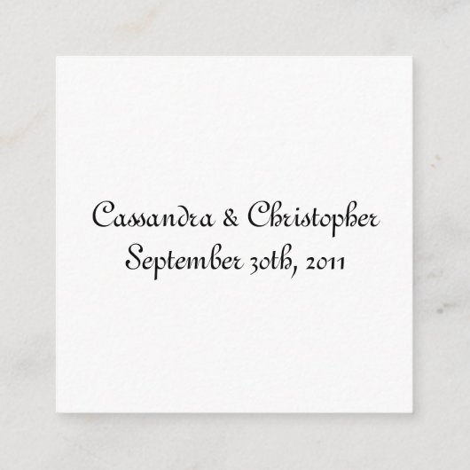 Eenvoudig script bruiloft gasten reserveringen inf informatiekaartje (Achterkant)